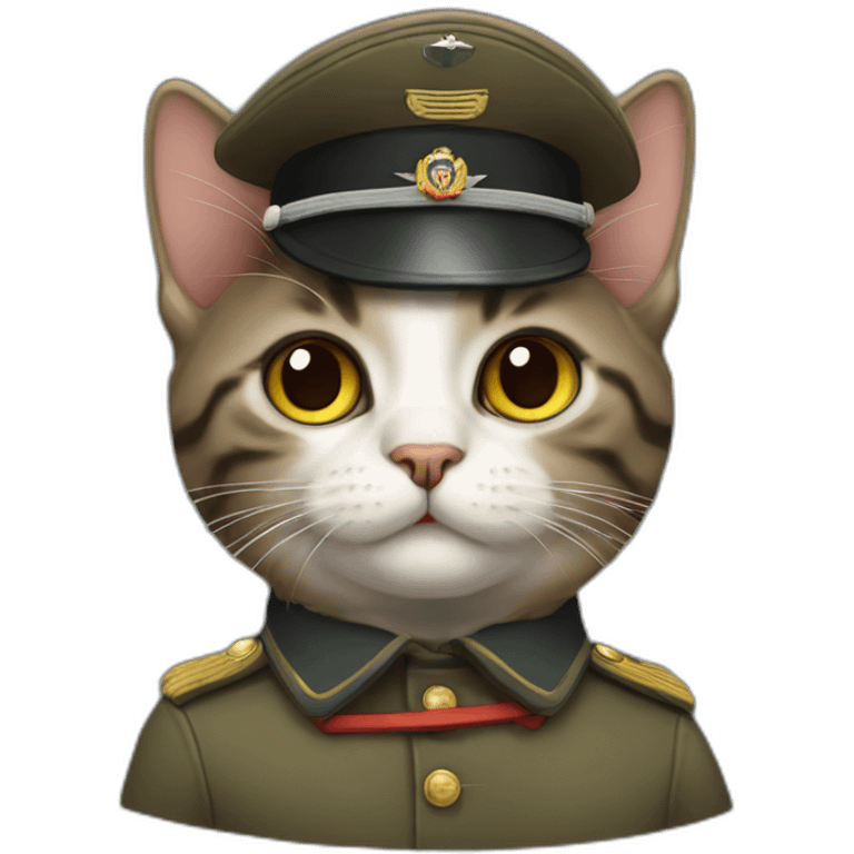 Cat wearing a german world war 2 uniform emoji