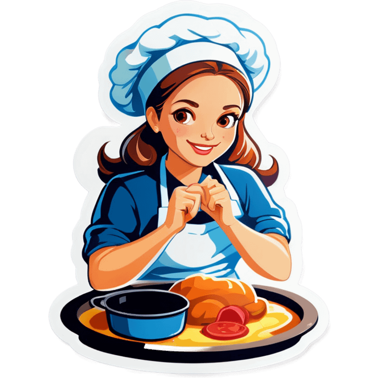 A woman cooking emoji