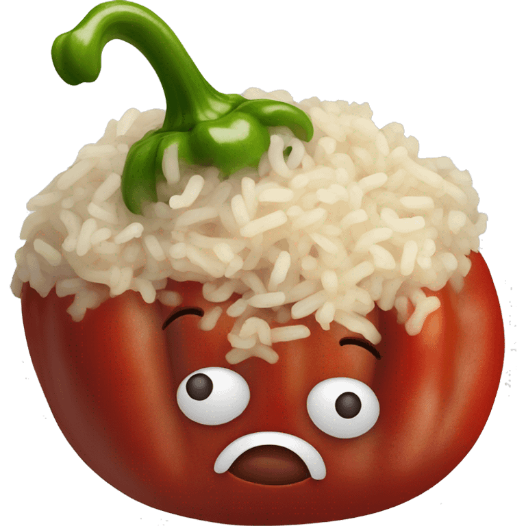 cooked pepper stuffed with minced meat and rice emoji