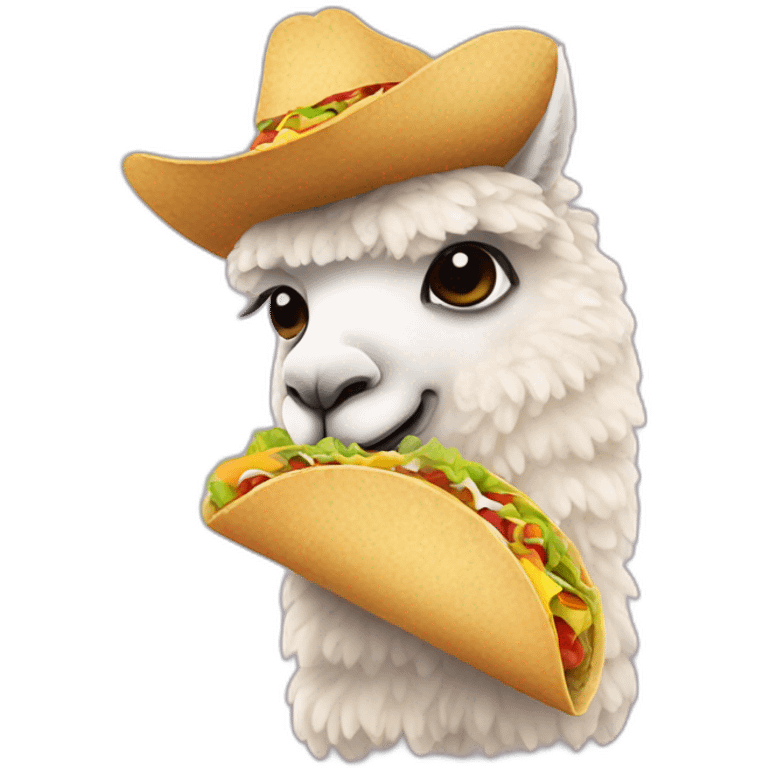 alpaca eating a taco emoji