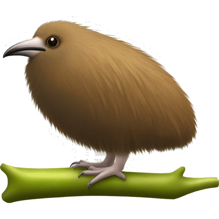 brown kiwi bird straight beak side view emoji