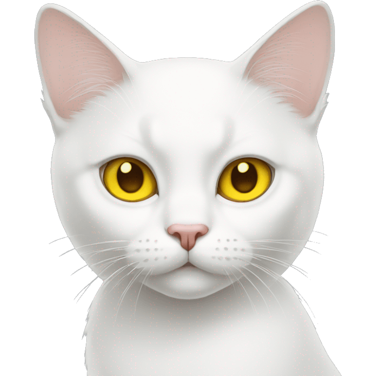 white cat with yellow eyes emoji