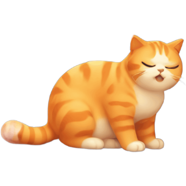 Orange chubby cat that ate too much emoji