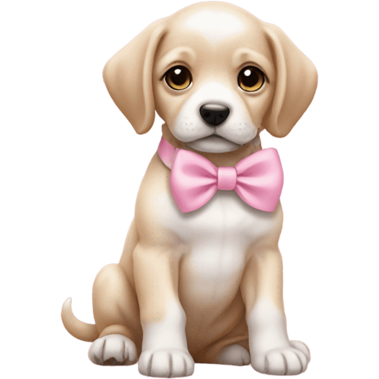 Puppy with baby pink bow emoji