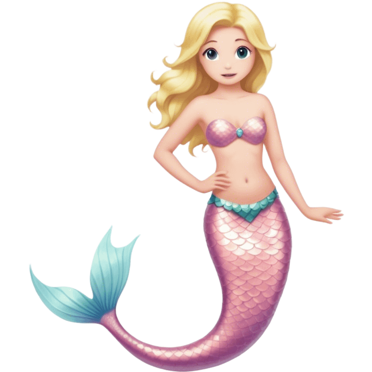 full body blonde light pink mermaid emoji