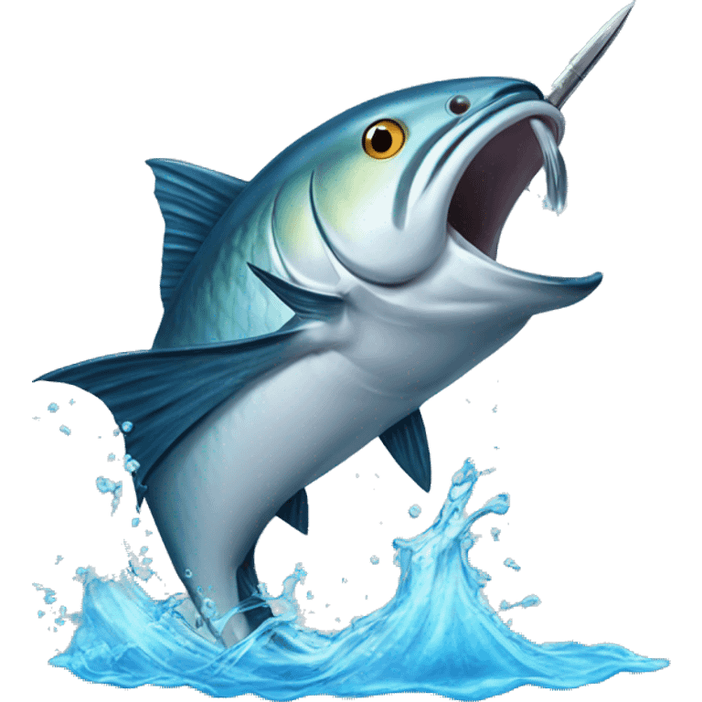 Sword fish making a splash  emoji