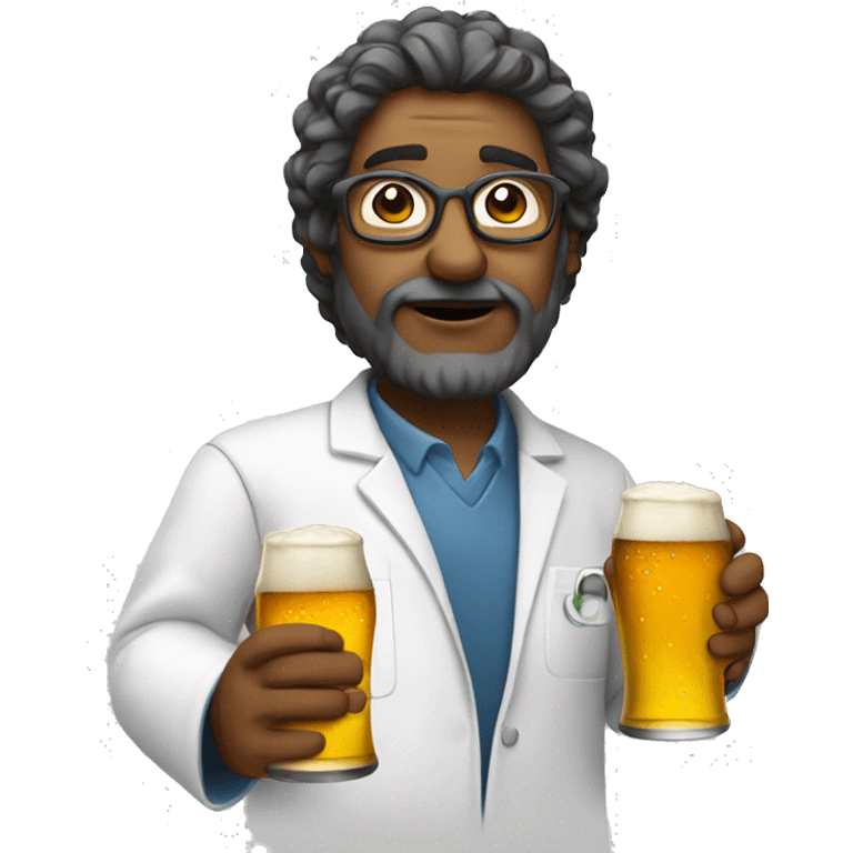 Scientist with a beer emoji