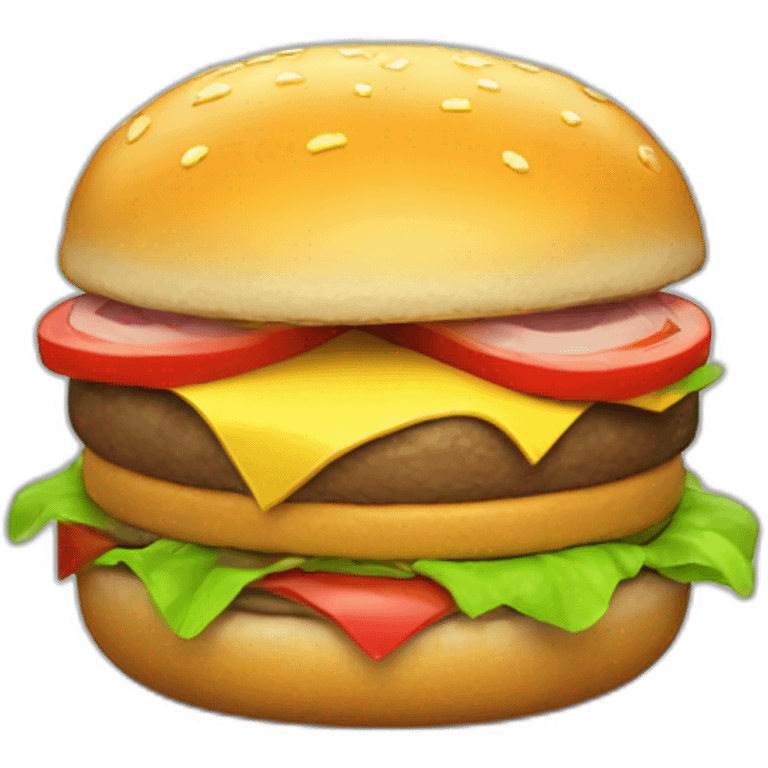 cartoon hamburger 3d, without cheese emoji