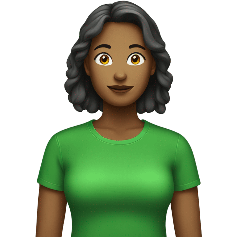 Women with green tshirt emoji