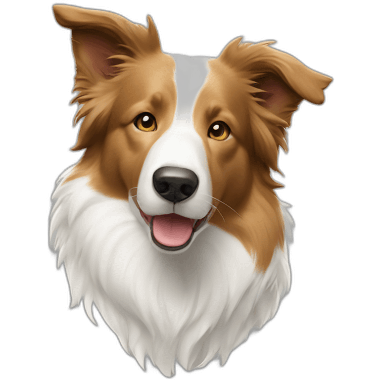 border-collie-all white caramel- no black emoji