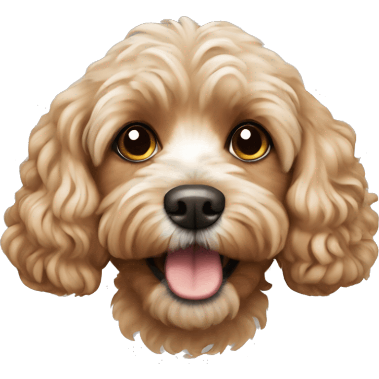 Beige cavapoo dog emoji