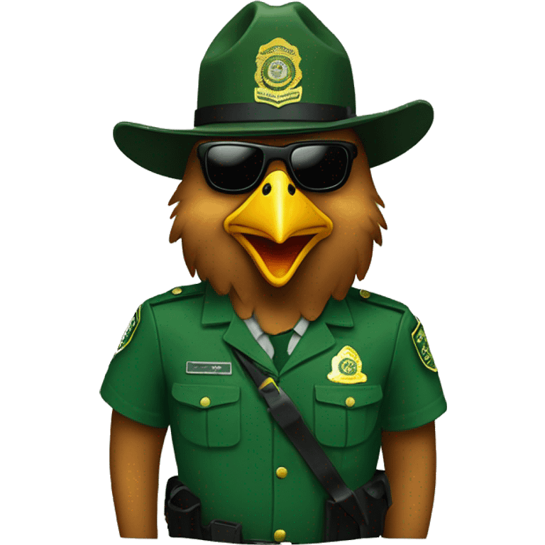 Chickenugget in Border patrol in green uniform emoji