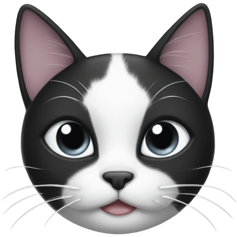 black and white cat with bean headband emoji