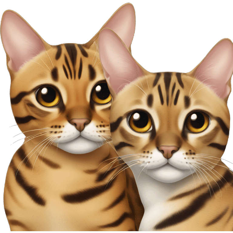 2 bengal cats together emoji