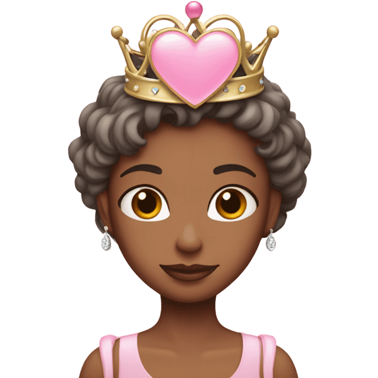 Pastel pink heart emoji with a tiara on top  emoji