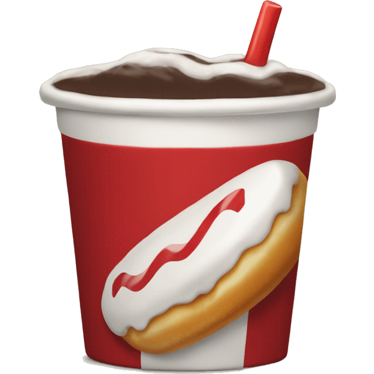 “Tim Hortons store with a red and white color scheme, featuring the classic Tim Hortons logo, a warm and welcoming design that represents a popular coffee and donut shop.” emoji