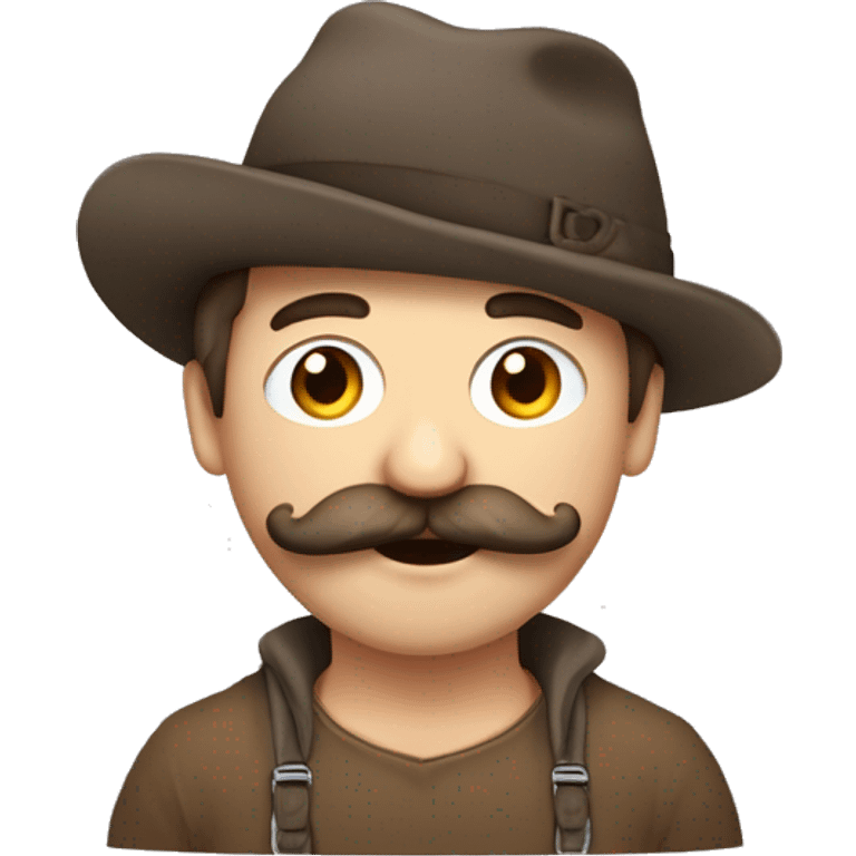 Un homme à la peau métisse, cheveux couleur châtains mis long bouclés, moustache et bouc, qui porte un sweet à capuche blanc..  emoji