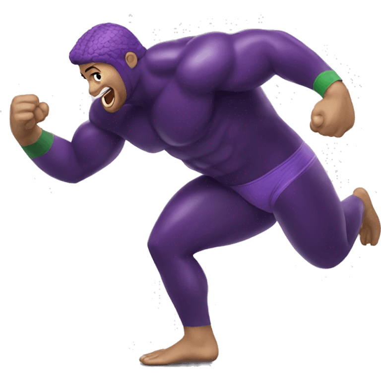 Wrestler riding a eggplant  emoji