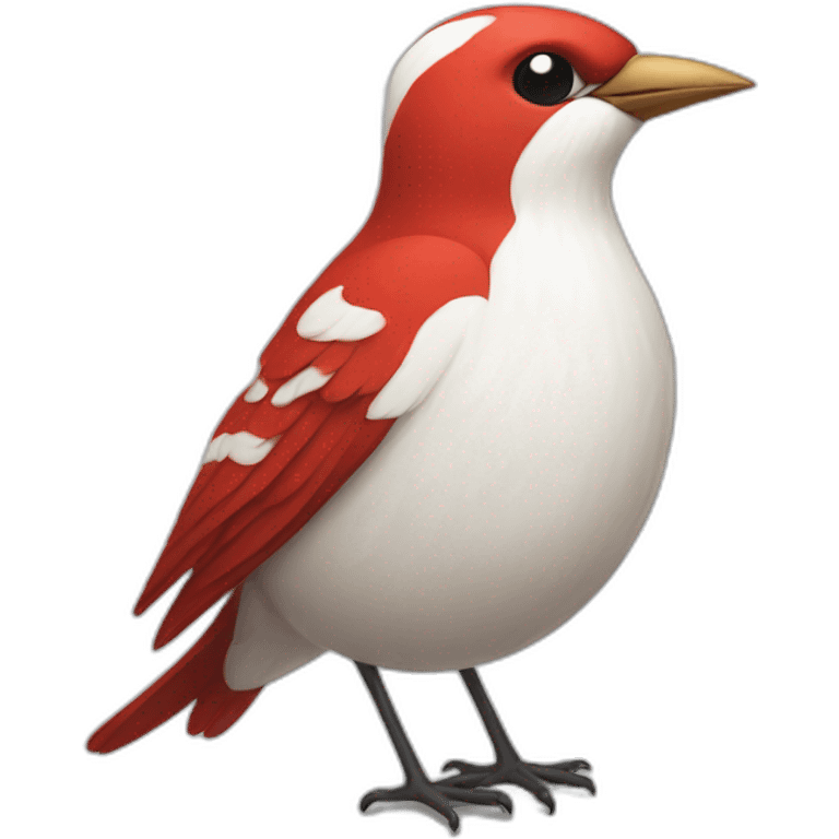 red and white bird emoji