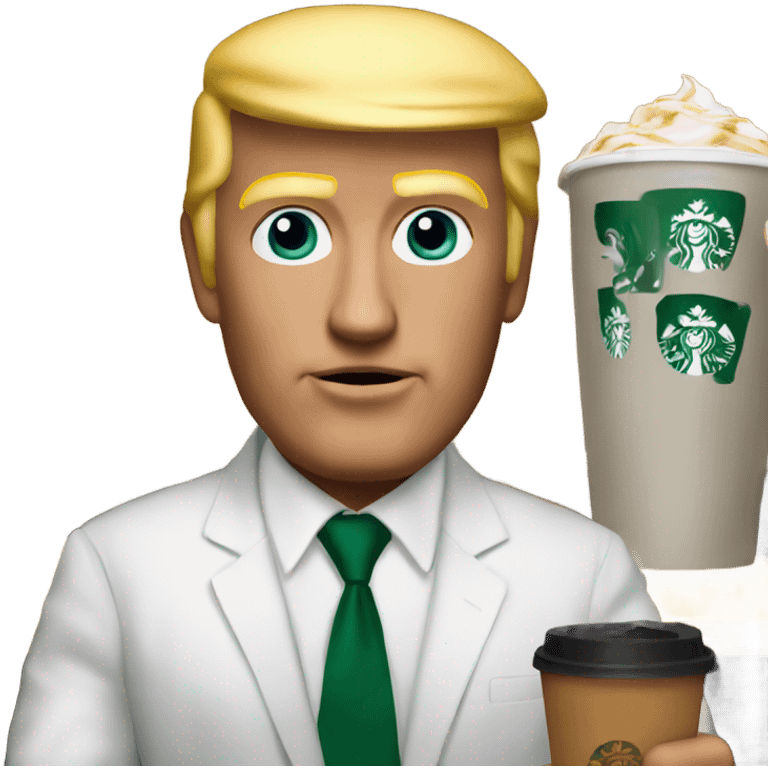 Trump working at Starbucks  emoji