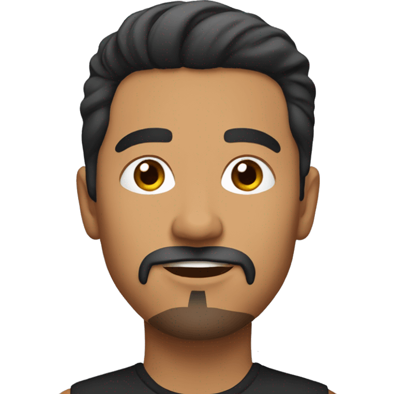 A Latino male with goatee, makeup and eyeliner.  emoji