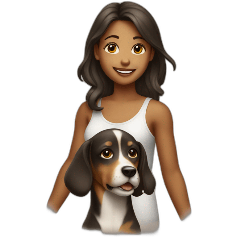 Girl on a dog emoji