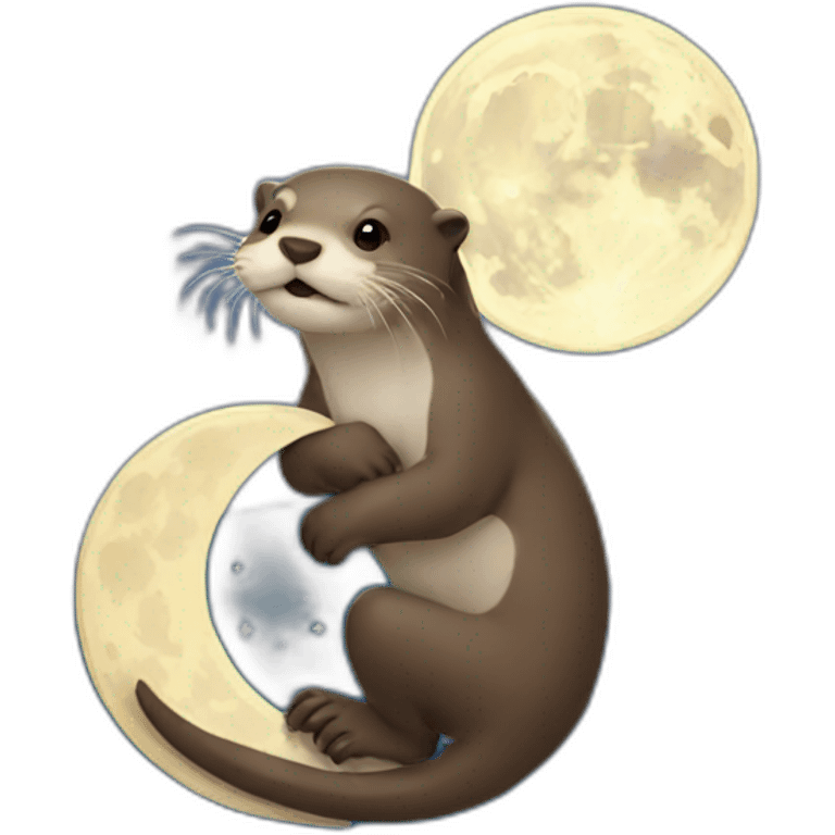 otter holding the moon emoji