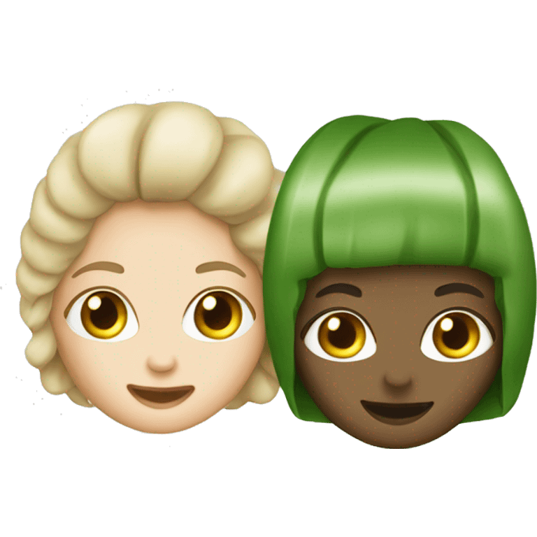 2 white vegetarians girls who eats pesto emoji