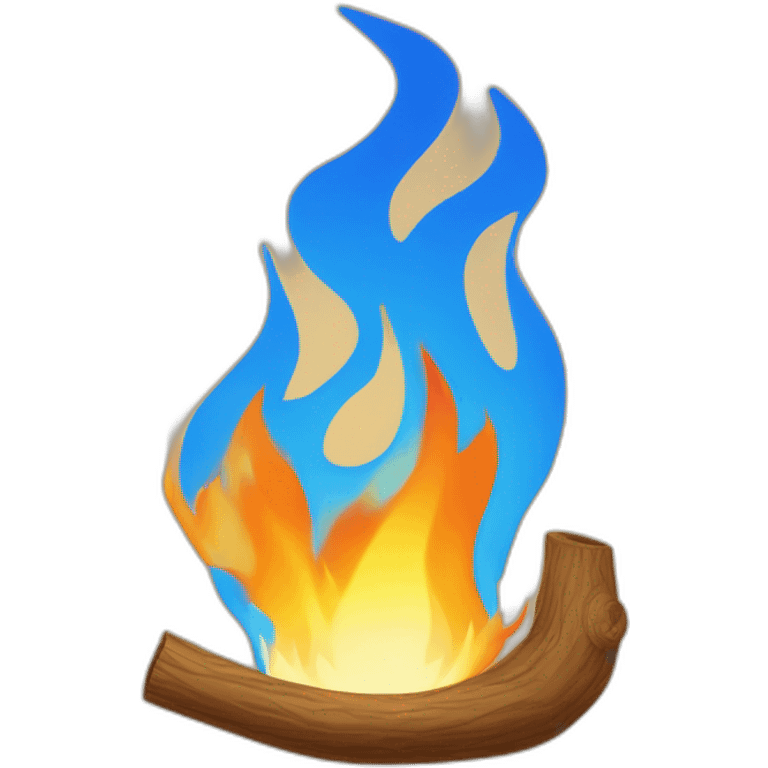 Une flamme bleu sur un feu de camp emoji