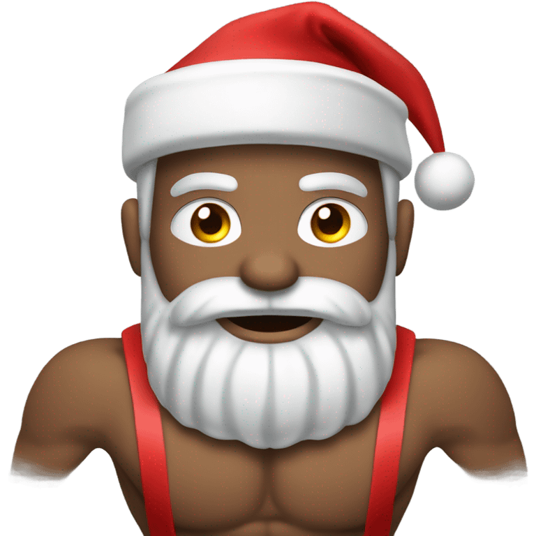 Body builder santa with gray goatee emoji