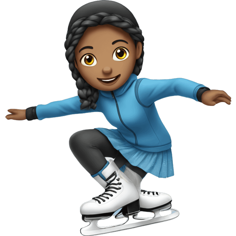 young girl ice skating emoji