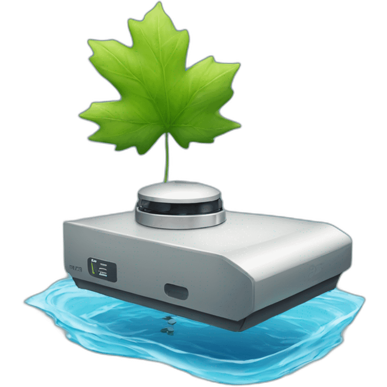 small-leaf-floating-on-water-block-and-security-ptz-camera-behind emoji