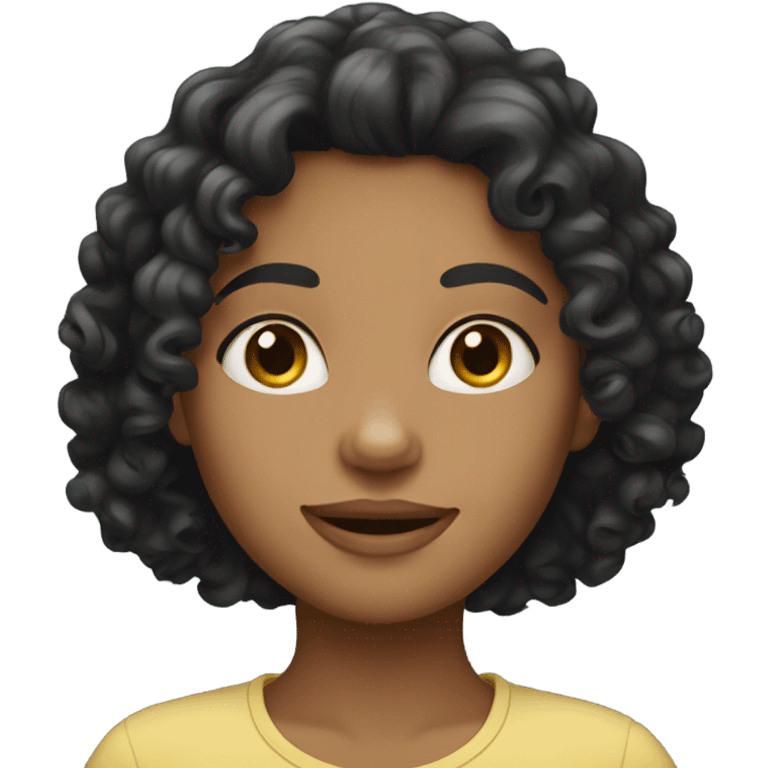 Girl with curly black hair emoji