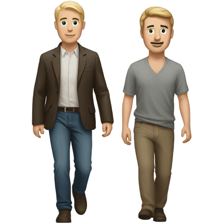 white skin man walking with his friend  emoji