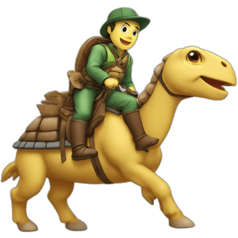 Tortue sur un cheval emoji