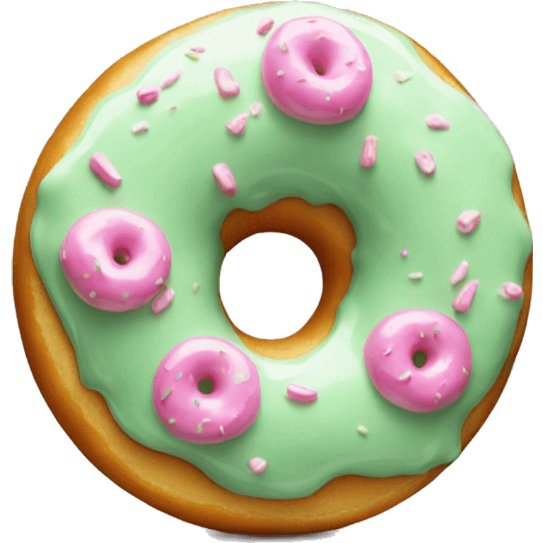 donut with light green glaze emoji