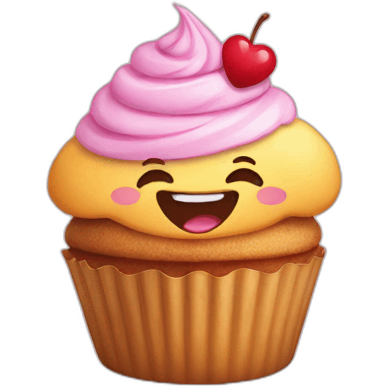 Happy cupcake emoji