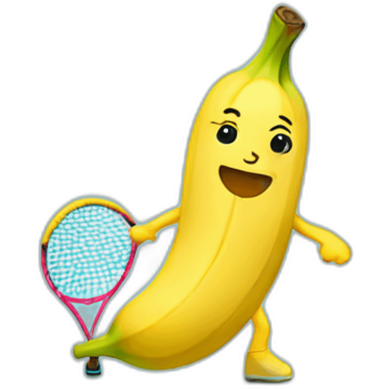 kawaii  banana in tennis uniform emoji