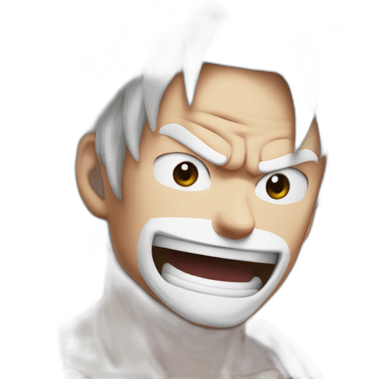 Luffy gear 5 white hair emoji