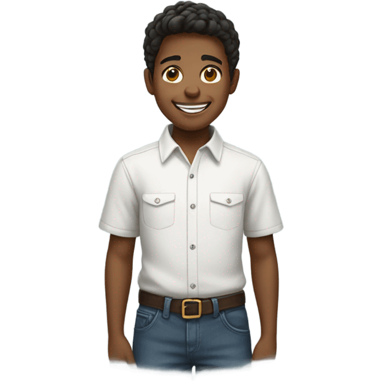 smiling boy in collared shirt emoji