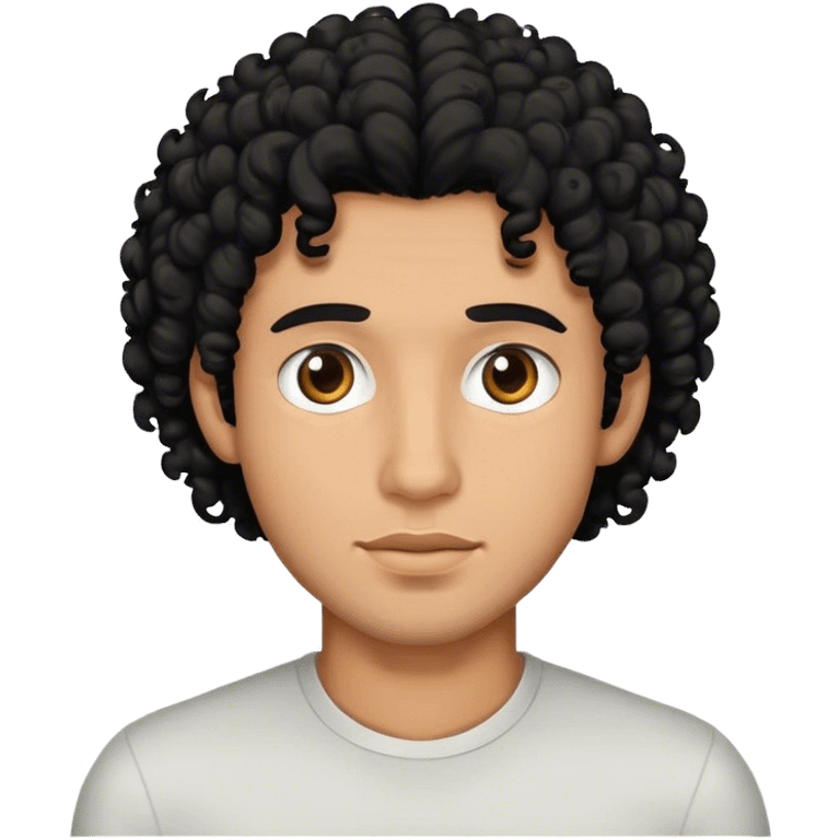 Guy with black curly hair emoji