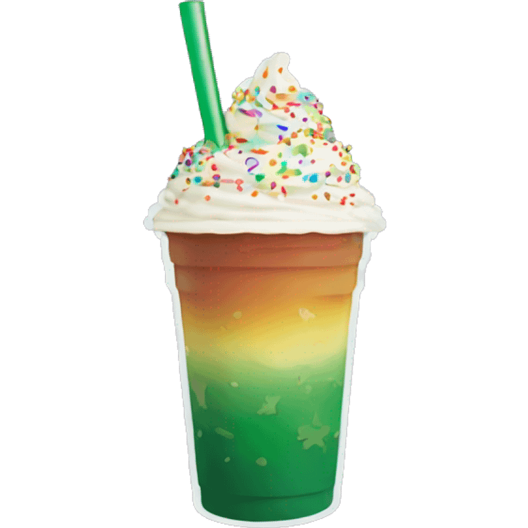 Starbucks matcha Frappuccino venti with sprinkles rainbow emoji