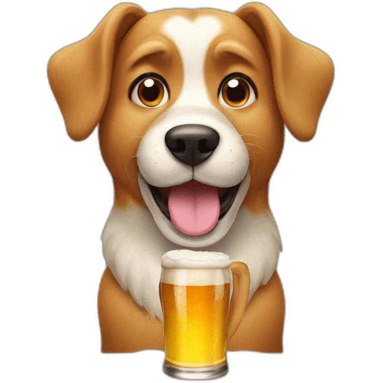 Dog with beer emoji