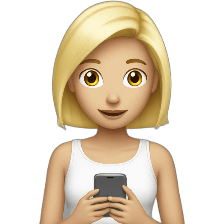 blond girl using her phone emoji