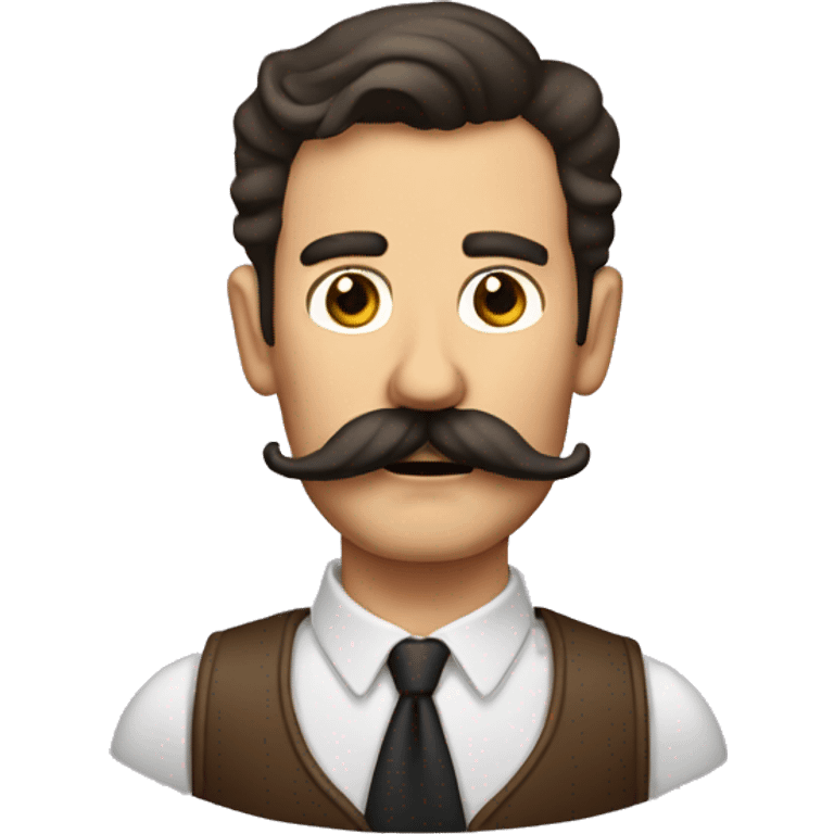 Man big handlebar moustache  funny emoji