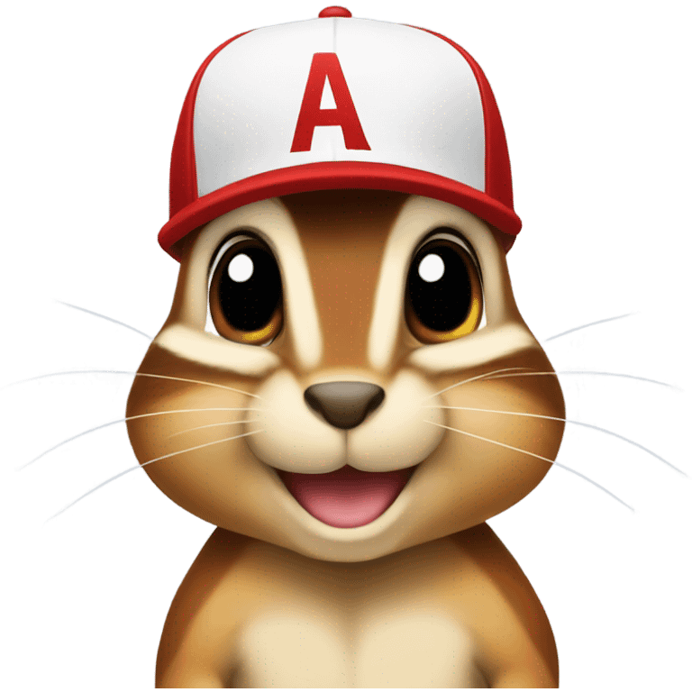 Chipmunk with red baseball hat emoji