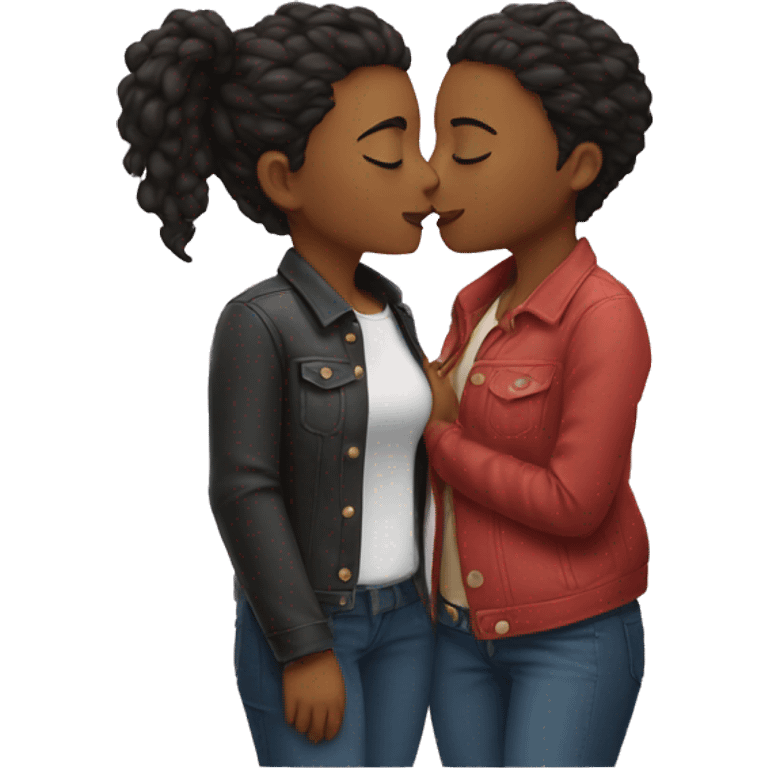 two lesbians kissing emoji