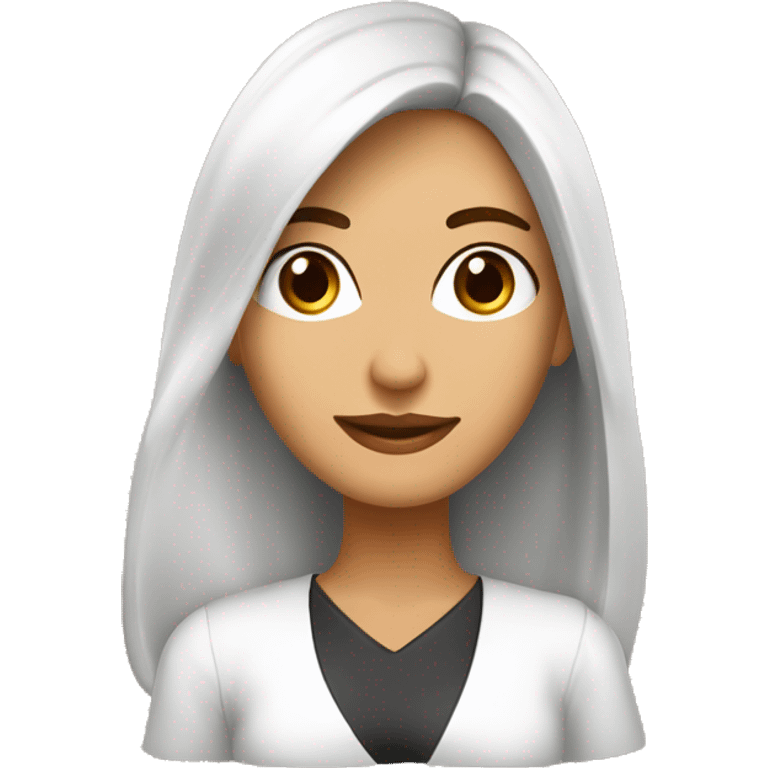 Chica de piel blanca, cabello cafe, ojos cafe claro, con una cobija y cafe  emoji