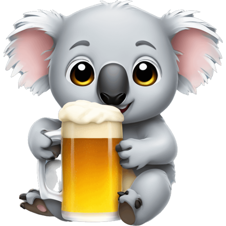 Koala with a beer emoji