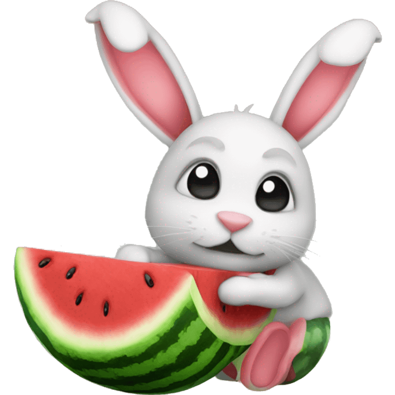 watermelon with rabit emoji